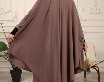 Jilbab Khimar Set Overhead Abaya Prayerwear Muslimwear Muslimah Jilbabs Hijab Hijabi Brown Burqa