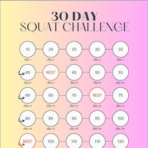 30 Day Squat Challenge Tracker