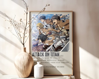 Attack On Titan Poster, Retro Anime Art Print