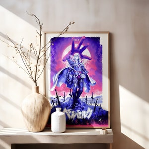 Berserk Posters, Manga Art, Anime Wall Print, Minimalist Painting, Guts, Griffith, Casca, Judeau, Berserk Poster Prints, Guts Poster