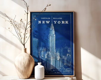 Póster del Edificio Chrysler, Impresión de la Ciudad de Nueva York, Póster de la Ciudad de Nueva York, Impresión del Edificio Chrysler, Póster de Arquitectura Moderna, Arte Mural de Chrysler