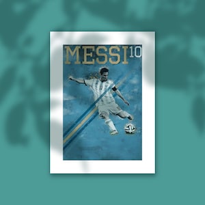Lionel Messi Argentina Soccer Poster: Sports Bedroom Wall Art