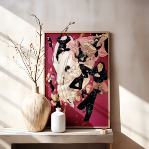 Jujutsu Kaisen Poster Wall Art, Manga Art Japanese Anime Poster, Anime Art Print, Kinji, Satoru Gojo, Anime Manga Poster