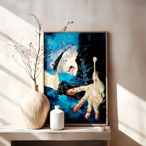 Jujutsu Kaisen Poster Wall Art, Manga Art Japanese Anime Poster, Anime Art Print, Kinji, Satoru Gojo, Anime Manga Poster