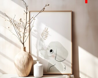 Elephant Nursery Print: Safari Animal Baby Room Decor