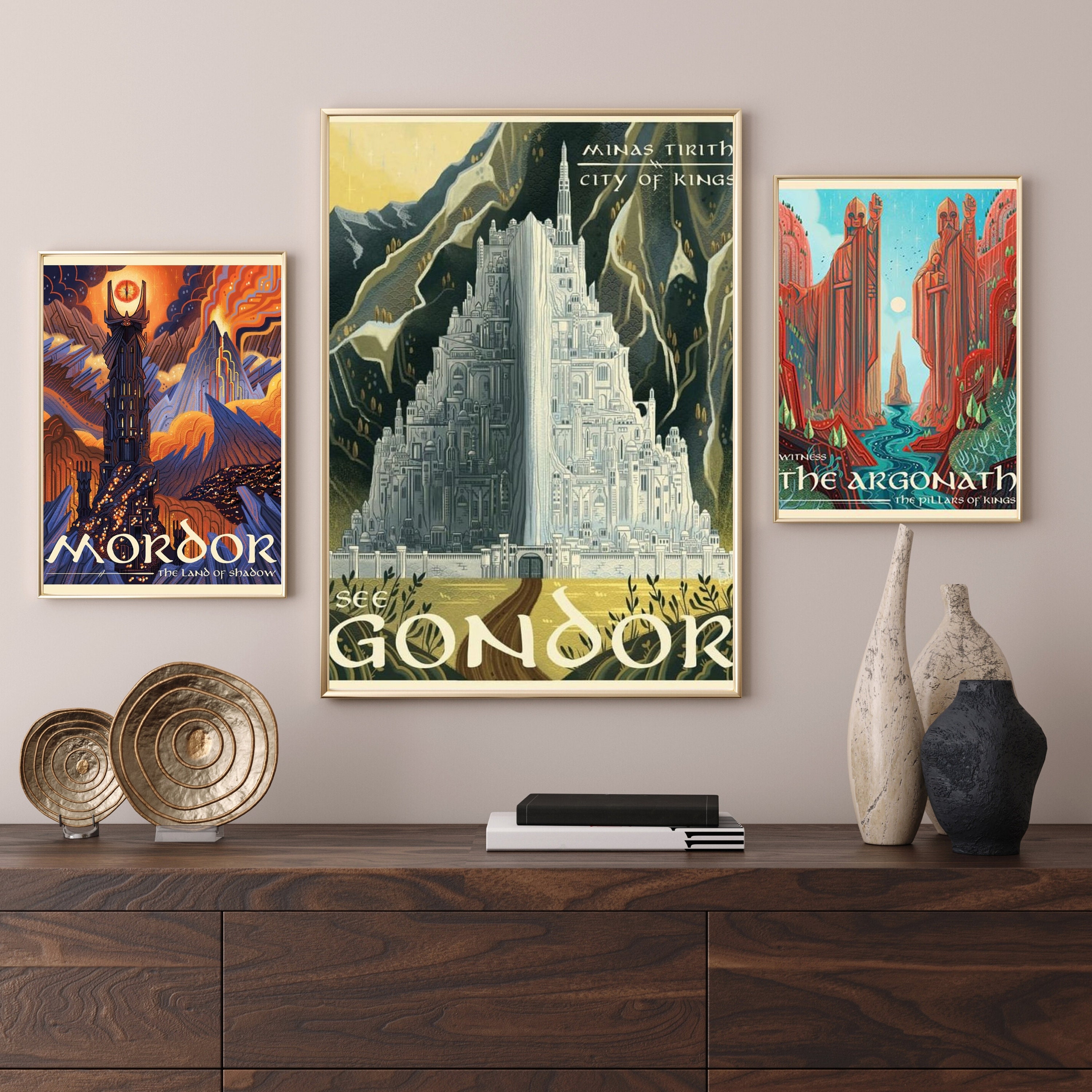 Lord of the Rings Poster Set, LOTR Middle Earth, Rings of Power, Lord ...