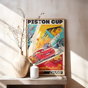 Póster de Cars, póster de dibujos animados, póster de animación, póster de película, decoración de habitación infantil, Rayo McQueen, decoración de pared, póster de la película Cars