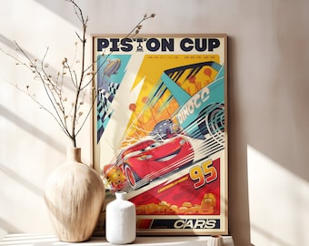 Lightning McQueen 'Cars' Movie Poster: Kids Room Decor