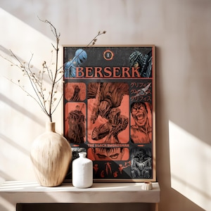 Berserk Posters, Manga Art, Anime Wall Print, Minimalist Painting, Guts, Griffith, Casca, Judeau, Berserk Poster Prints, Guts Poster