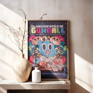 Affiche Le monde incroyable de Gumball, impression d&#39;affiche du film Gumball, affiche Gumball, affiche de la série animée impression film Gumball, décoration d&#39;intérieur