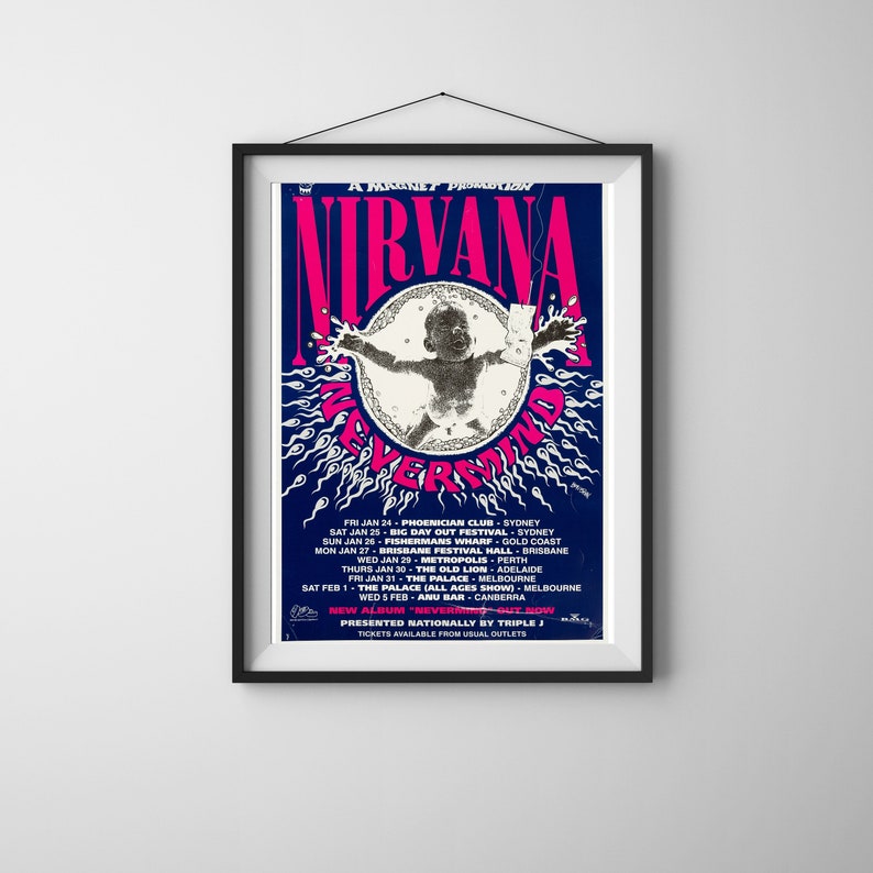 Nirvana Poster, Kurt Cobain Poster, Rock Poster, Full HD, Nirvana Rock Poster, Nirvana Art Print