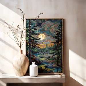 Hokusai Ukiyo-e Japanese Wall Art, Landscape Poster, Print Blue Green Japanese, Home Decor