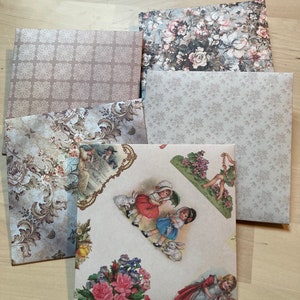Nadine - enveloppes carrées 12 cm x 12 cm par 5 avec des cartes rondes assorties de diamètre 11 cm - fabrication artisanale