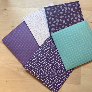 Coco - enveloppes carrées 12 cm x 12 cm par 5 avec des cartes rondes assorties de diamètre 11 cm - fabrication artisanale