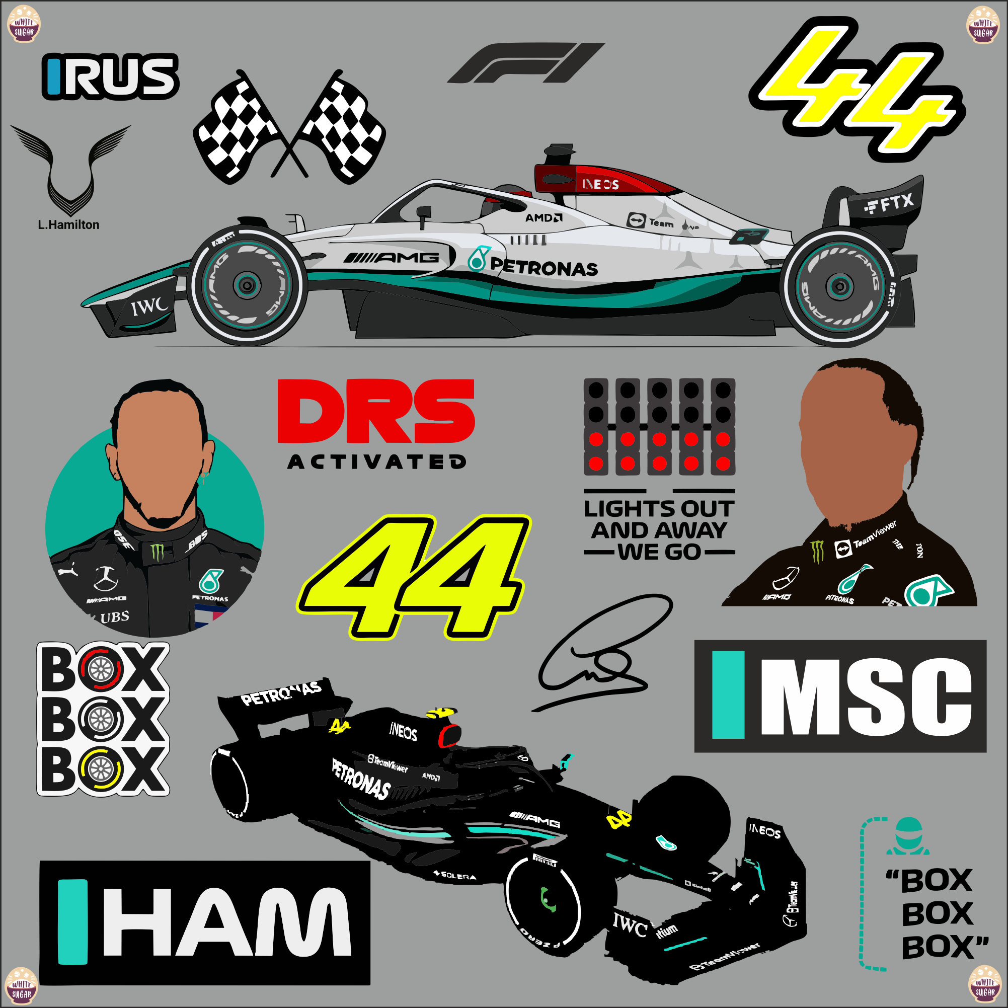 Mercedes F1 Sticker 