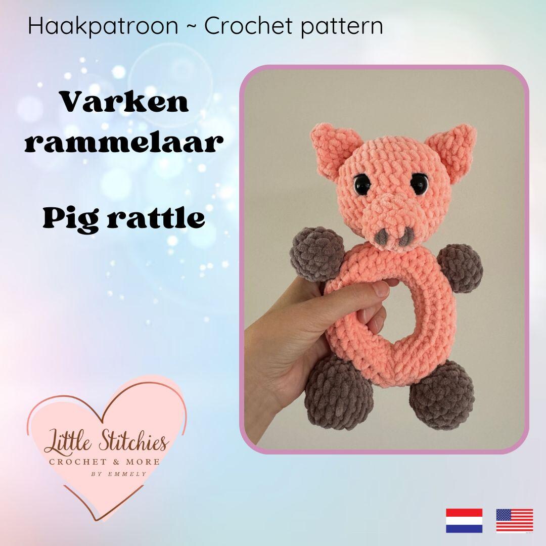 Swine Rattle Crochet Pattern Pig Rattle. PDF Dutch and English - Etsy