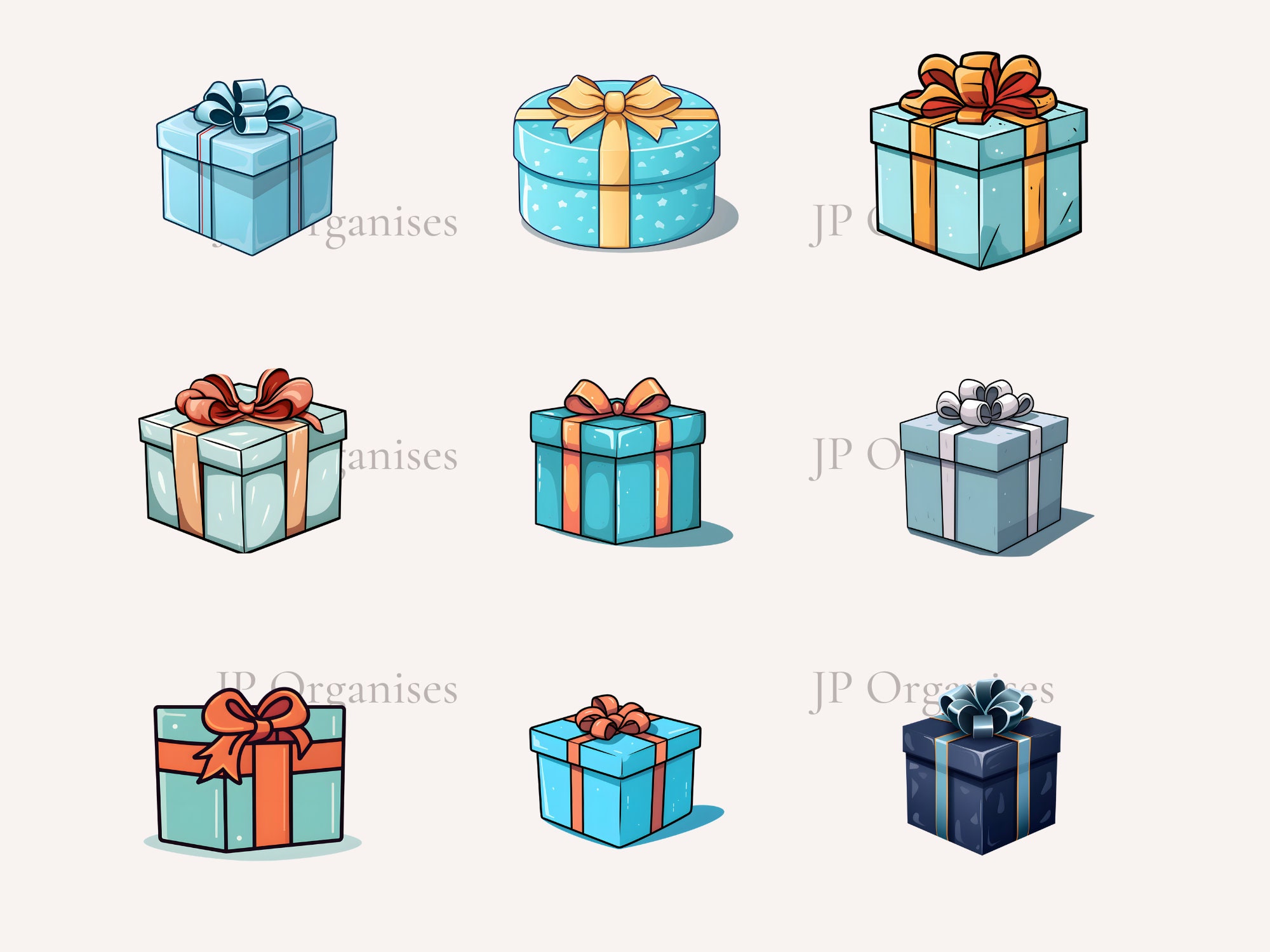 Present Clipart Bundle: Colorful Gift Designs SVG, PNG (commercial Use ...