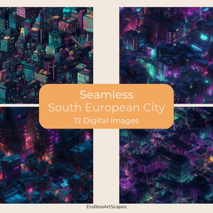 Cyber City Seamless | 12 Seamless CyberCity High quality graphics | commercial use