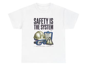 T-shirt voor specialisten in arbeidsveiligheid, T-shirt met de tekst "Veiligheid is het systeem", cadeau voor specialisten in arbeidsveiligheid, kleurrijk vintage carrière-T-shirt