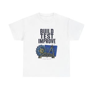 Ingenjörsskjorta, bygg- och testförbättra grafisk t-shirt, ingenjörsgåva, färgglad vintagekarriär-t-shirt