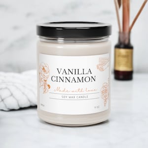 VMGA Vanilla and Cinnamon Soy Candle | Natural & Eco-Friendly  9oz