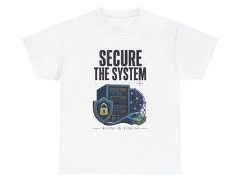 T-shirt voor IT-specialisten, T-shirt met de opdruk "Beveilig het systeem", cadeau voor IT-specialisten, kleurrijk vintage carrière-T-shirt