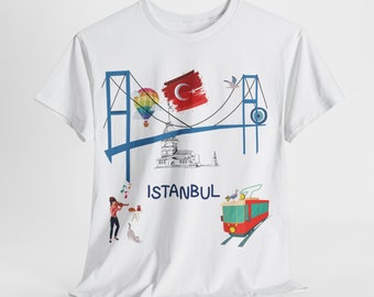 Istanbul Skyline Graphic Tee, Travel Souvenir Shirt