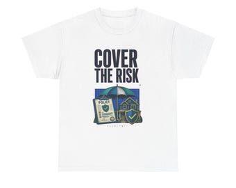 T-shirt voor verzekeringsprofessionals, T-shirt met de tekst "Dek het Risico" (Bescherm het Risico), Cadeau voor verzekeringsprofessionals, Kleurrijk vintage carrière-T-shirt