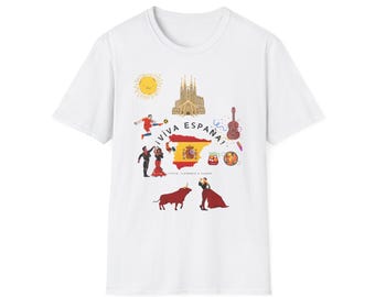 Viva Espana Spain Travel T-Shirt, Spanish Souvenir Tee, Europe Trip Gift