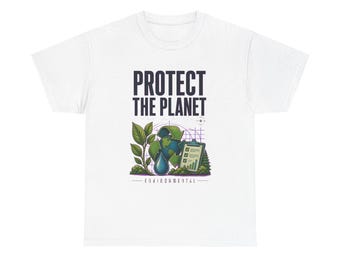 T-shirt voor milieuprofessionals, T-shirt met 'Bescherm de planeet'-opdruk, cadeau voor milieuprofessionals, kleurrijk vintage carrière-T-shirt