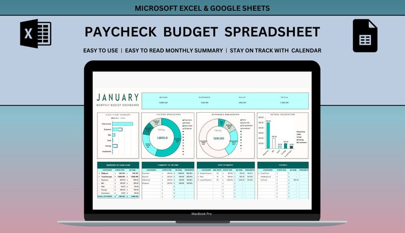 Excel Monthly Budget Template Google Sheets Budget Planner Template ...