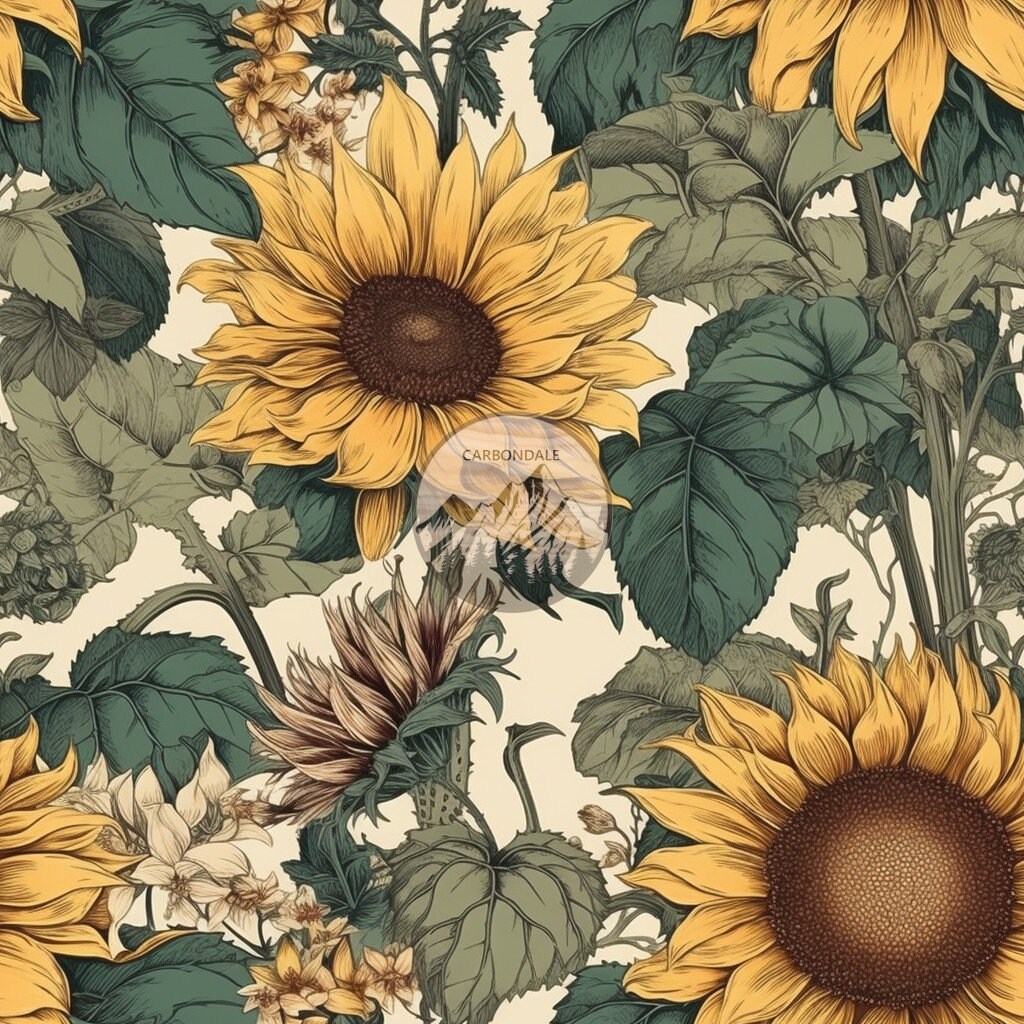 16 Seamless Sunflower Patterns Sunflower Digital Paper for Digital ...