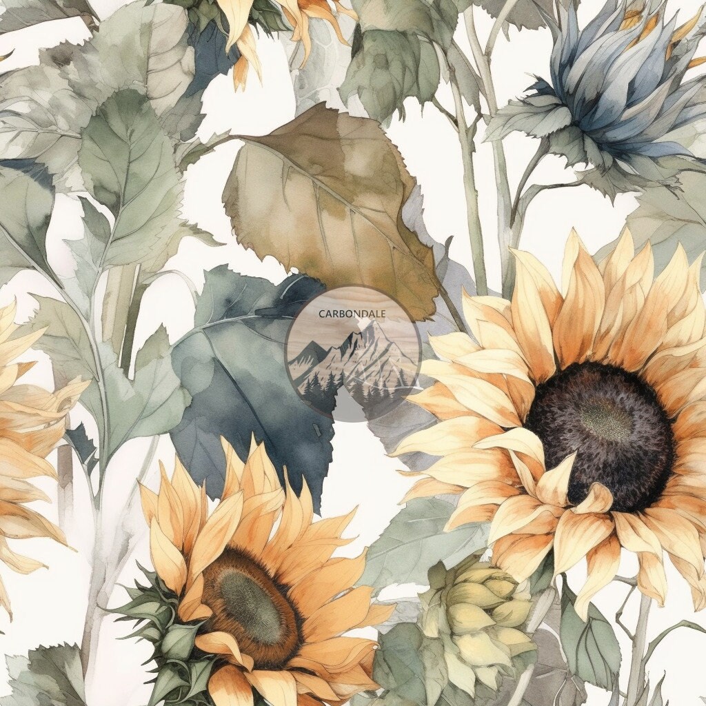 16 Seamless Sunflower Patterns Sunflower Digital Paper for Digital ...