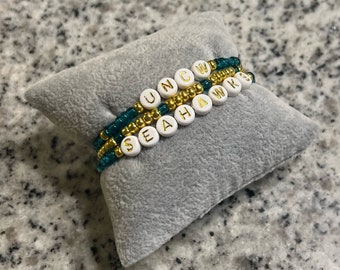 Teal and Gold Collegiate Bracelet Set