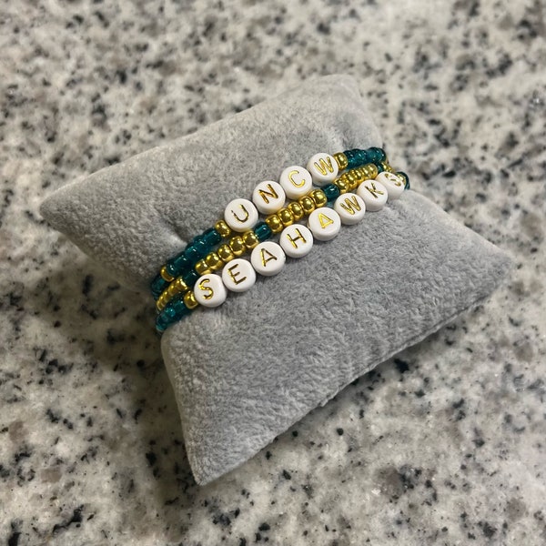 Teal and Gold Collegiate Bracelet Set