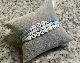 Blue and White Collegiate Bracelet Set