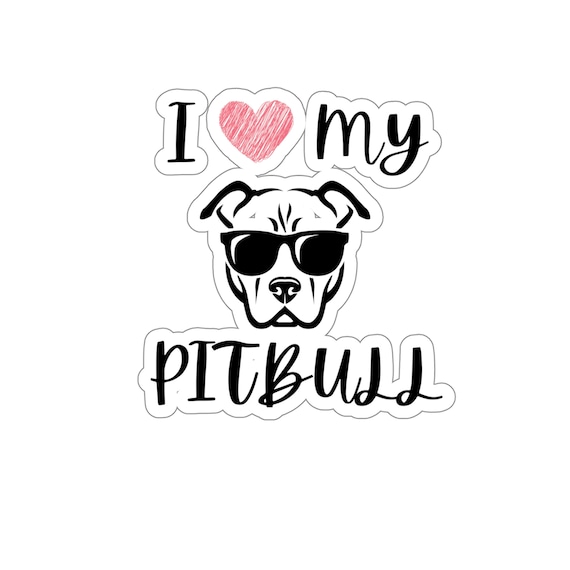 INDIGOS UG Adesivo Auto JDM - I Love My Pitbull - Bianco, 149x71 Mm, Die-Cut, Resistente - 4