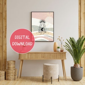 Boho Printable Wall Art, Line drawing women wall art, Living Room Print, Faith printable wall art, Wall Decor Art Print