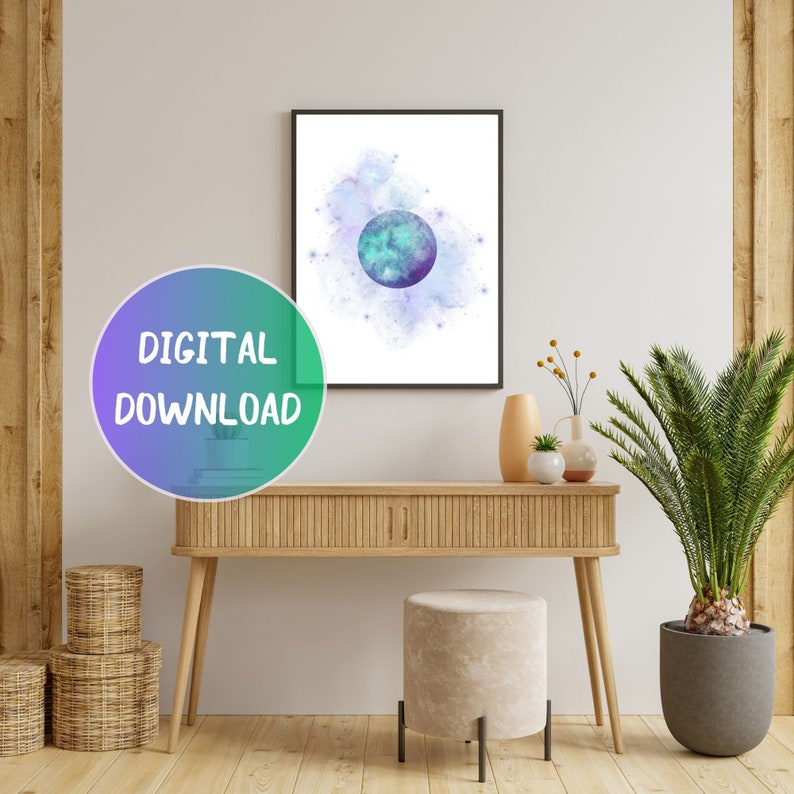 Galaxy Printable Wall Art Digital, Abstract Space Print, Digital ...