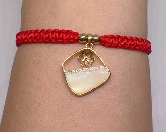 Inlaid Sparkle Zirconia stone Charmed Bracelet ADJUSTABLE, Good Luck Red String Bracelet/Anklet, Adjustable Anklet, gift idea