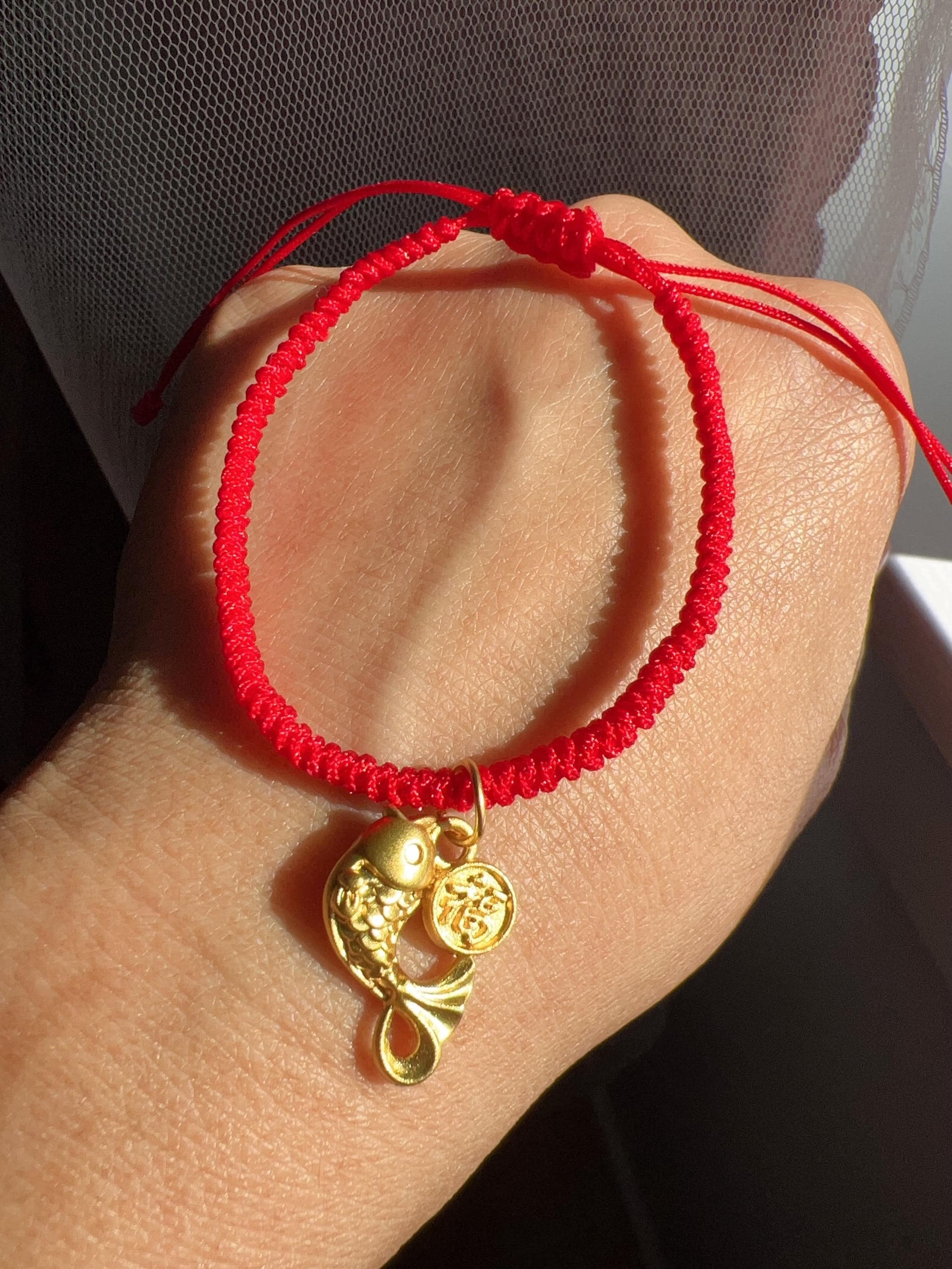 Koi Fish String Koi Fish Good Luck Bracelet, Lucky Koi Fish Anklet, ADJUSTABLE Bracelet ...