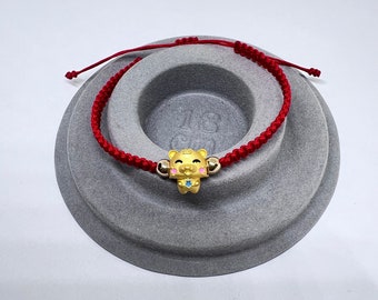 Chinese Zodiac Sign Tiger Bracelet, Red String Bracelet ADJUSTABLE, Protection Bracelet, unisex bracelet, Couple Bracelet, Kid Bracelets