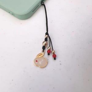 Jade Rabbit phone charm, Cute Bunny charm, Rabbit Phone Charm, Rabbit Charm, Rabbit Bag Charm, Good Luck Charm, Lucky Cat Charm Bild 2
