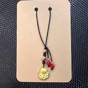 Jade Rabbit phone charm, Cute Bunny charm, Rabbit Phone Charm, Rabbit Charm, Rabbit Bag Charm, Good Luck Charm, Lucky Cat Charm Golden Lucky Cat