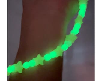 Glow in Dark Beaded Wrist Strap, Glow in the Dark Charm, wallet strap, Phone Lanyard Charm, Personalized Gift, Luminous beads, light weight