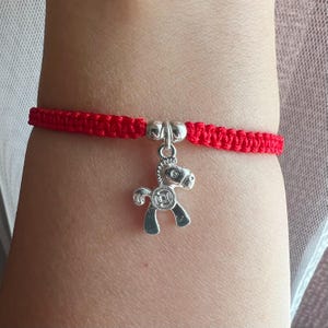 Year of Horse Bracelet, Red String Bracelet, protection Lucky Adjustable Bracelet/Anklet, Lunar New Year Bracelet, 2026 Year of Horse Silver