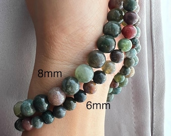 Indian Agate Stone Beaded Wrist Strap, Phone Lanyard, Camera Strap, Purse Strap, Natural Stone Beads, Gift Ideas