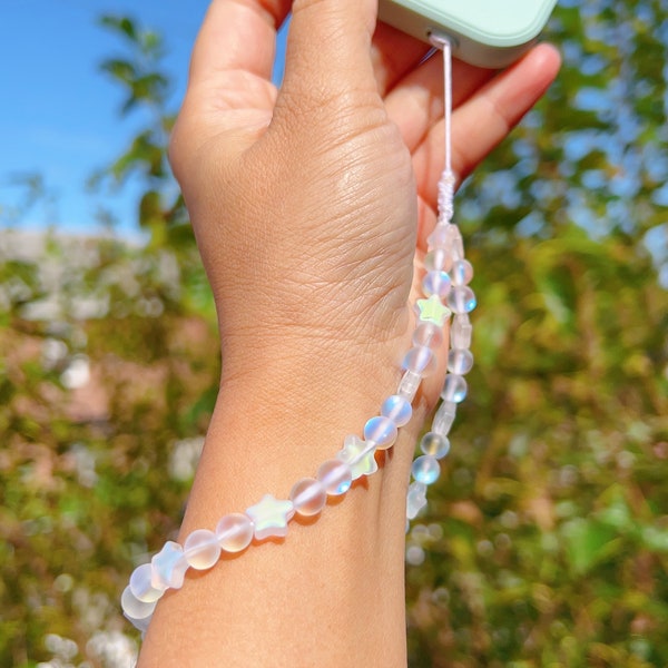 Austrian Glass Crystal beaded Phone Wrist strap, Personalized Wrist strap, Keys strap, purse strap, Camera strap, Stars wristlet