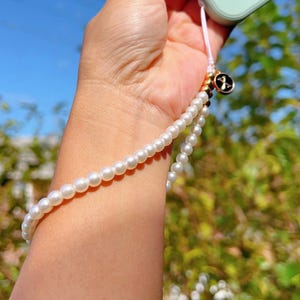 Correa de muñeca para teléfono con cuentas de perlas, correa de muñeca personalizada, correa para llavero, correa para billetera, correa para cámara, correa elegante y sencilla, ideas para regalos