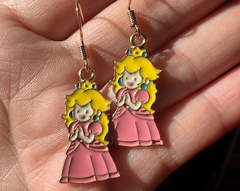 Princess Peach Earring, Super Mario Earrings, Hypoallergenic Earrings, Gift Ideas